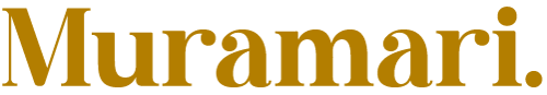 Muramari gold logo with elegant serif typography.